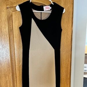 Ruby Belle (Anthropologie)black and gold dress, size 4